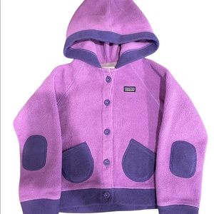 Girls Patagonia fleece hooded jacket